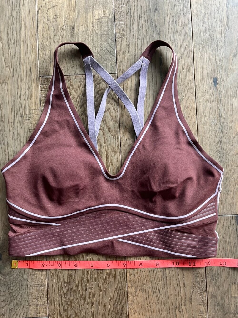 VSX Elevate Contours 3 Piece Set Burgundy Brown Jacket Leggings Sport Bra Size S - Picture 6 of 11